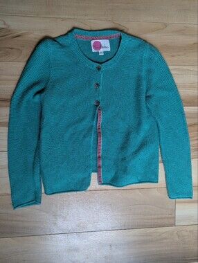 Mini Boden Green cardigan sweater sz 6-7 year
